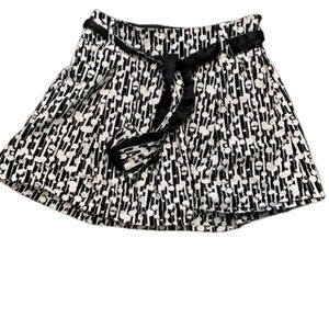 Maurice’s  Black/White Design Flare Skirt, Size Medium polkadots, & stripes